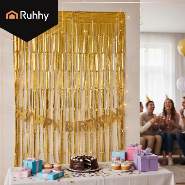 Декоративна штора Ruhhy 200x100 см Gold (5900779957862)