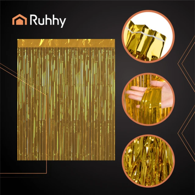 Декоративна штора Ruhhy 200x100 см Gold (5900779957862)
