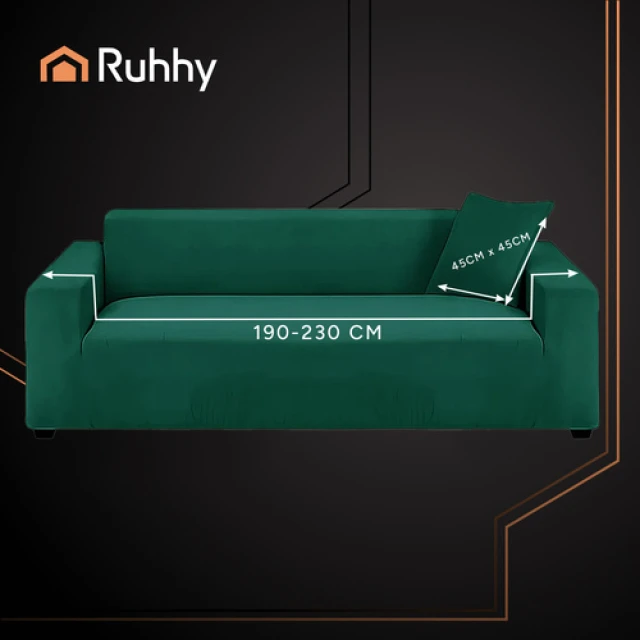 Чохол на кутовий диван Ruhhy 190-230 см Dark Green (5900779957961)