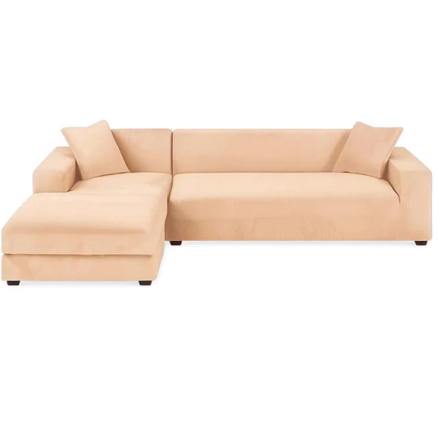 Чехол на диван эластичный бархатный Ruhhy 190-230 см Beige (5900779957978)