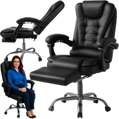 Офісне крісло з підставкою для ніг Malatec Black (5900779958050)