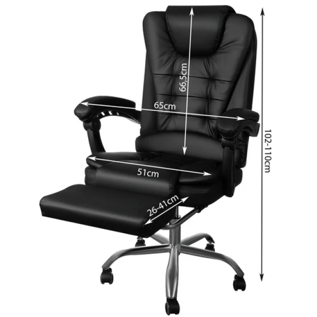 Офісне крісло з підставкою для ніг Malatec Black (5900779958050)