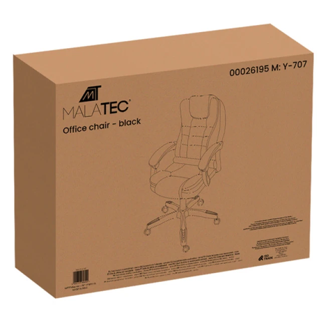 Офісне крісло з підставкою для ніг Malatec Black (5900779958050)