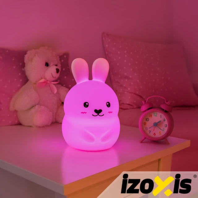 Нічник дитячий Кролик Izoxis LED RGB силіконовий з пультом ДК USB (5900779958104)