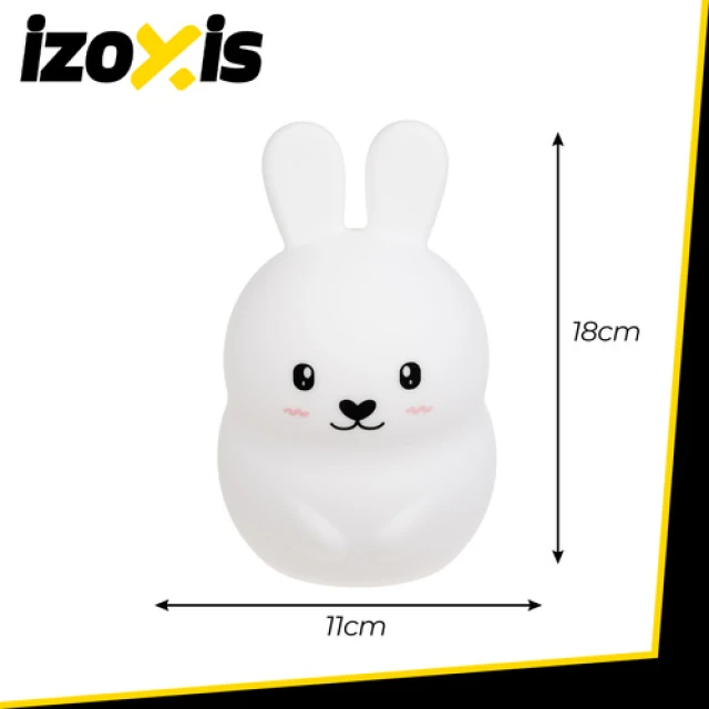 Нічник дитячий Кролик Izoxis LED RGB силіконовий з пультом ДК USB (5900779958104)