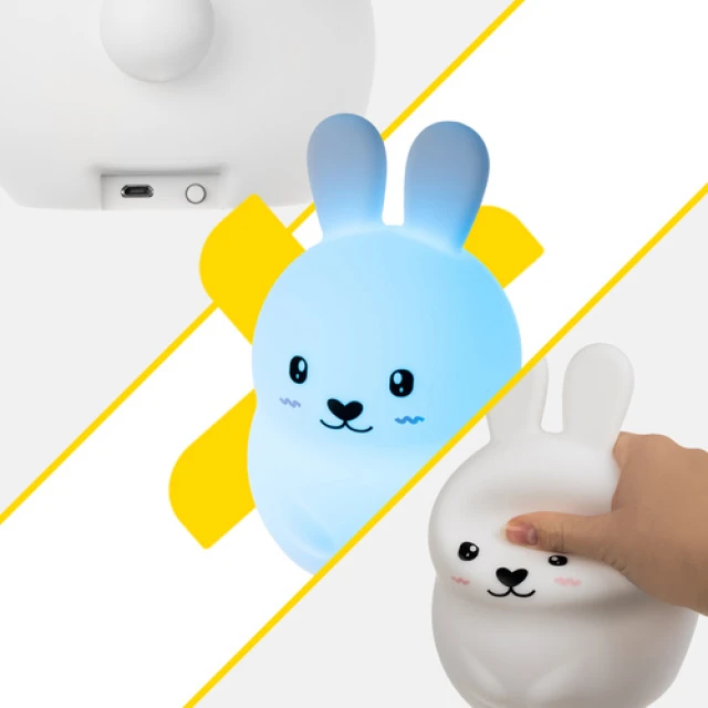 Нічник дитячий Кролик Izoxis LED RGB силіконовий з пультом ДК USB (5900779958104)