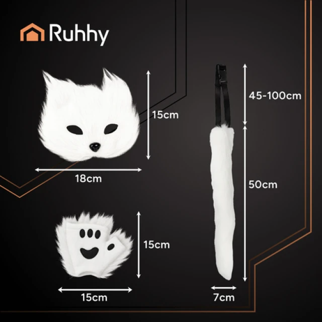 Костюм кота/лисиці Ruhhy 4 предмета White (5900779958319)