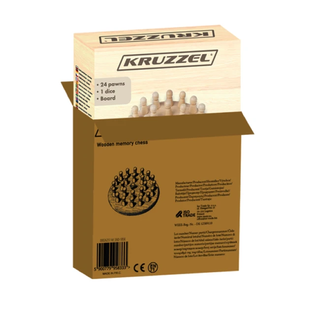 Шахматы памяти деревянные Kruzzel 24 фигуры (5900779958333)