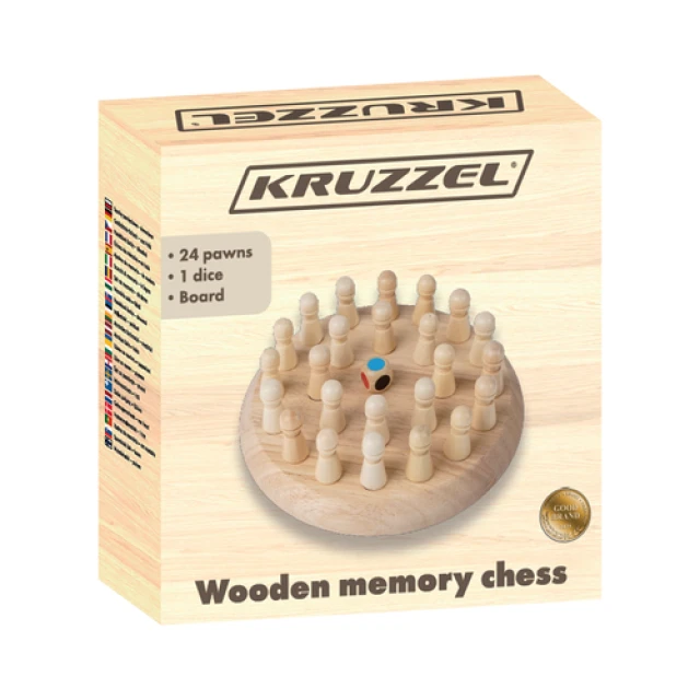 Шахматы памяти деревянные Kruzzel 24 фигуры (5900779958333)