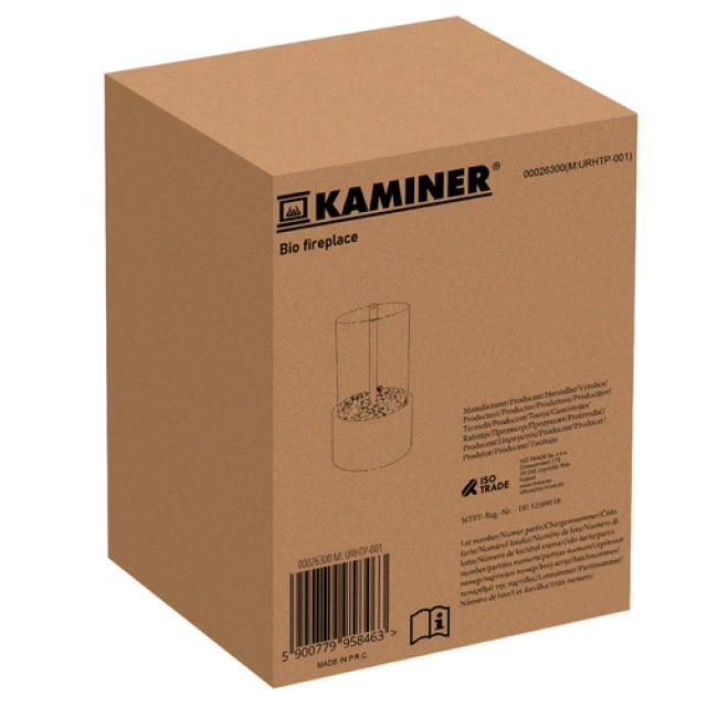 Біокамін Kaminer 28x16 см з галькою (5900779958463)