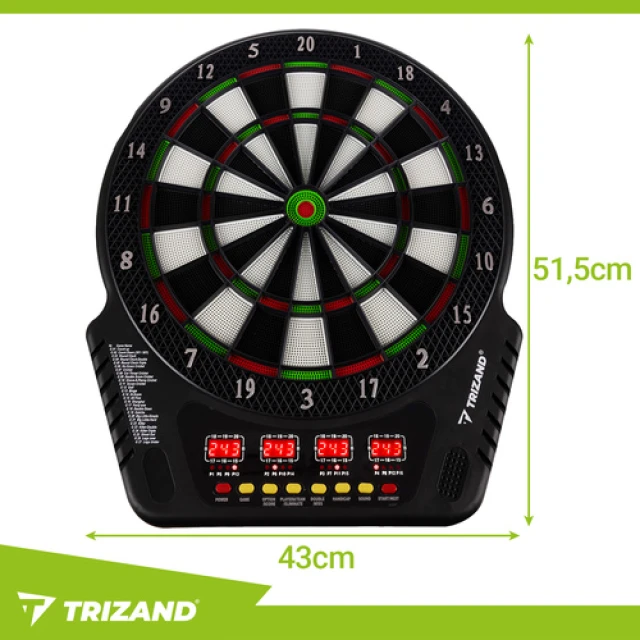 Мишень электронная для дартса Trizand 1–16 игроков 4 LED-дисплея 6 дротиков (5900779958524)