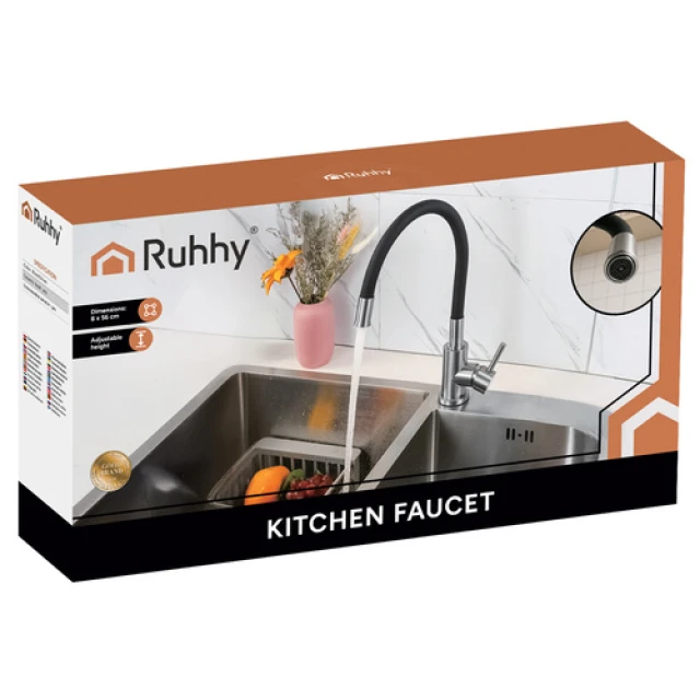 Змішувач для кухні з еластичним виливом Ruhhy 360° (5900779958593)