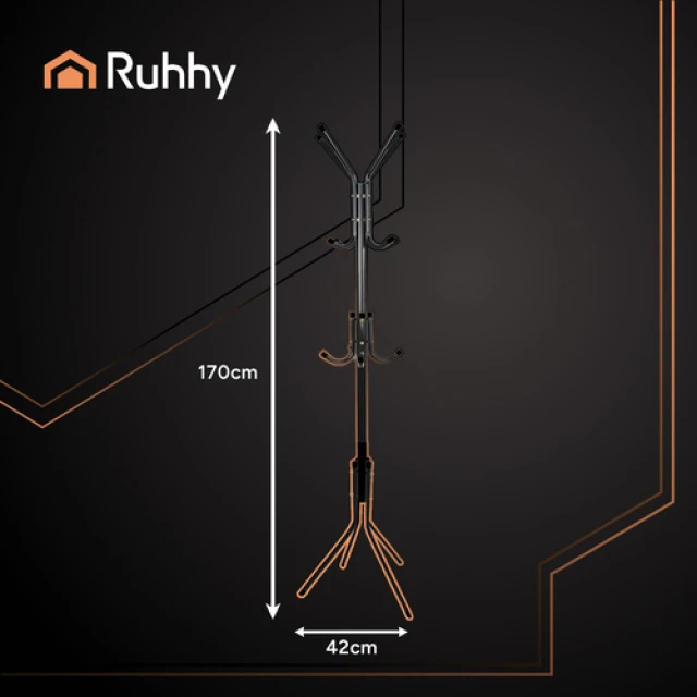 Вішалка підлогова Ruhhy 170 см Black (5900779958838)