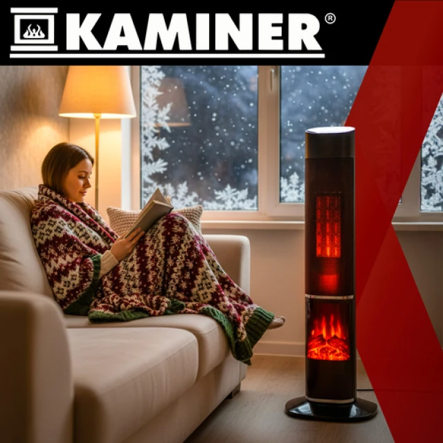 Тепловентилятор Kaminer Ignisse з ефектом полум'я 2000 Вт (5900779959040)