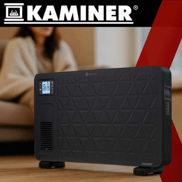 Grzejnik elektryczny- czarny Ziflo Kaminer 26403