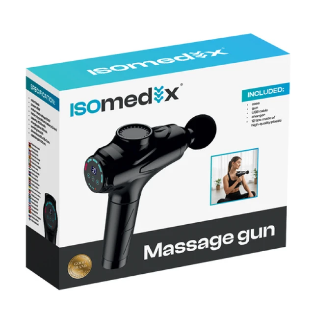 Масажний пістолет Isomedix 12 насадок 30 рівнів (5900779959149)