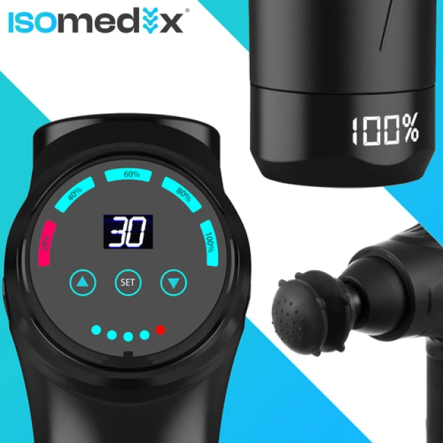 Масажний пістолет Isomedix 12 насадок 30 рівнів (5900779959149)