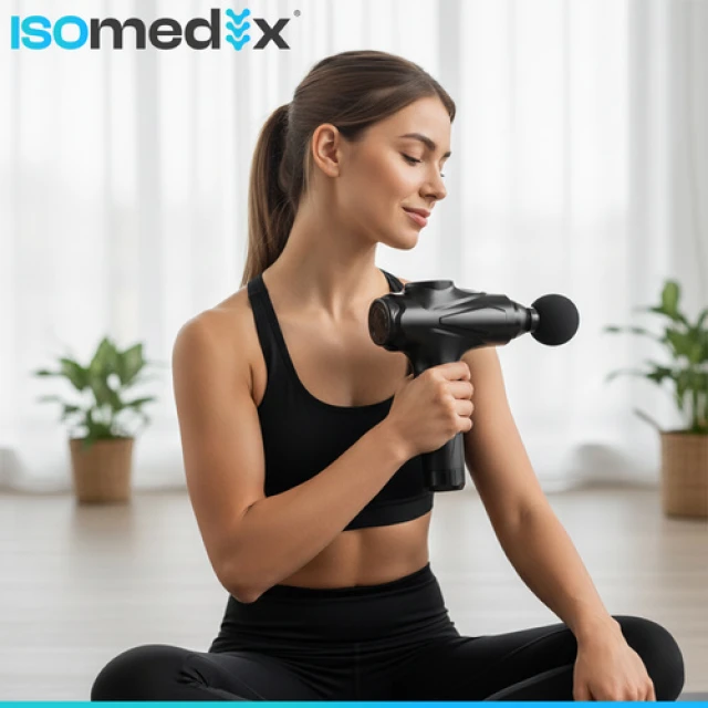 Масажний пістолет Isomedix 12 насадок 30 рівнів (5900779959149)