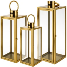 Набір декоративних ліхтарів Ruhhy 3 шт 38/49/63 см Gold (5900779959354)