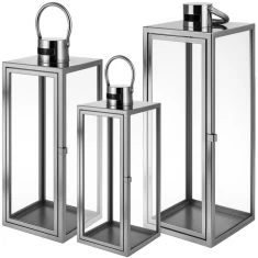 Набір ліхтарів Ruhhy 3 шт 38/49/63 см Silver (5900779959361)
