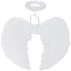 Крила янгола Ruhhy 2 шт 45 x 35 см з німбом White (5900779959385)