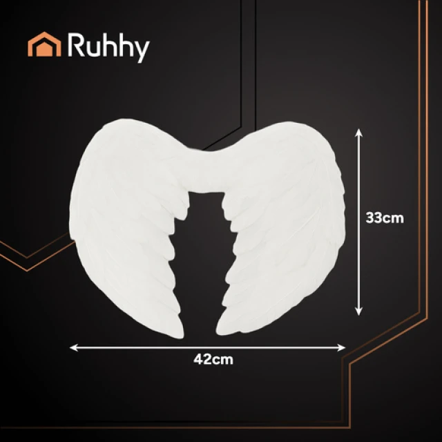 Крила янгола Ruhhy 2 шт 45 x 35 см з німбом White (5900779959385)