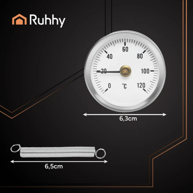 Термометр біметалічний Ruhhy 0-120°C (5900779959859)