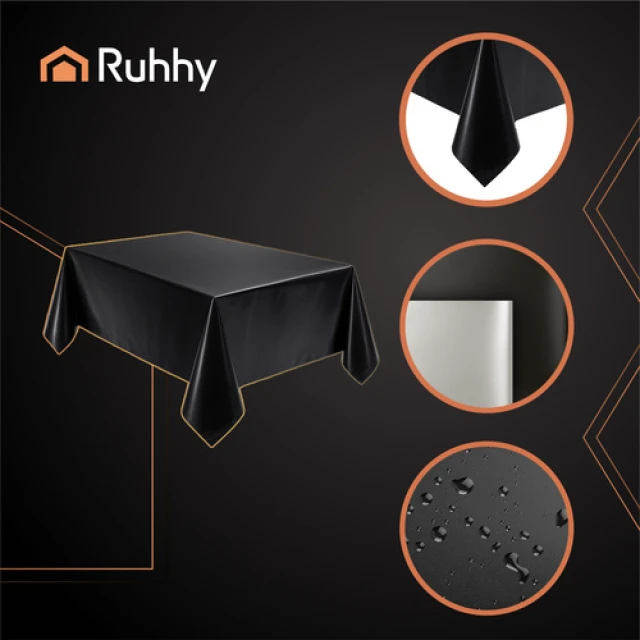 Скатертина одноразова Ruhhy 137x274 см Black (5900779959866)