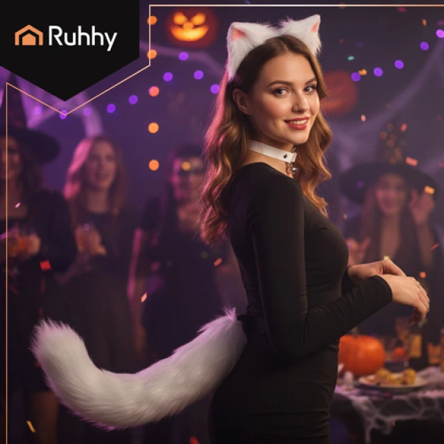 Костюм кішки/лисиці з хвостом та вушками Ruhhy 3 елементи White (5900779959996)
