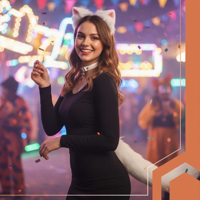 Костюм кішки/лисиці з хвостом та вушками Ruhhy 3 елементи White (5900779959996)