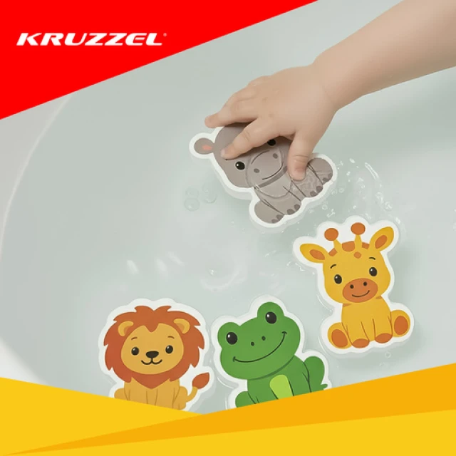 Наклейки з пінки для ванни Kruzzel 26600 тваринки 12 шт (5900779960046)