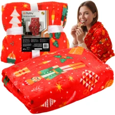 Плед різдвяний фланелевий Ruhhy 150x200 см Red (5900779960091)