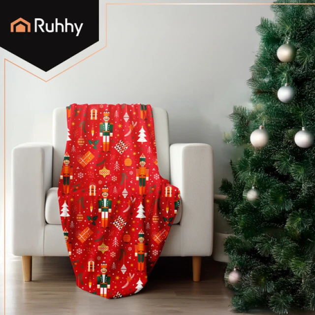 Плед різдвяний фланелевий Ruhhy 150x200 см Red (5900779960091)