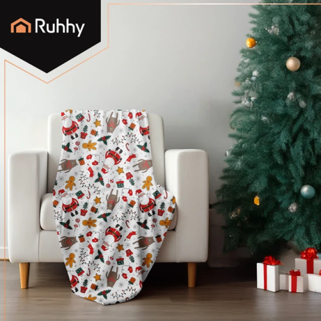 Плед рождественский Ruhhy 150x200 см White (5900779960107)