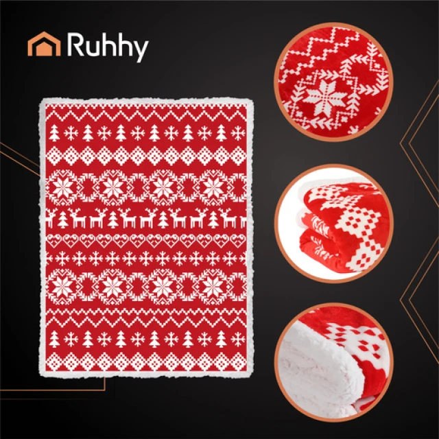 Плед різдвяний двосторонній Ruhhy 130x170 см (5900779960114)