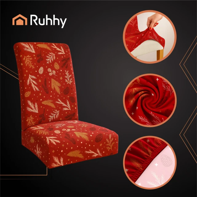 Чохли на крісла різдвяні Ruhhy 6 шт Red 50x40x40 см (5900779960251)