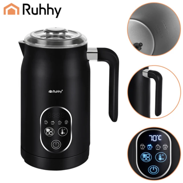 Спінювач молока з дисплеєм Ruhhy 500 Вт 80/270 мл Black (5900779960305)