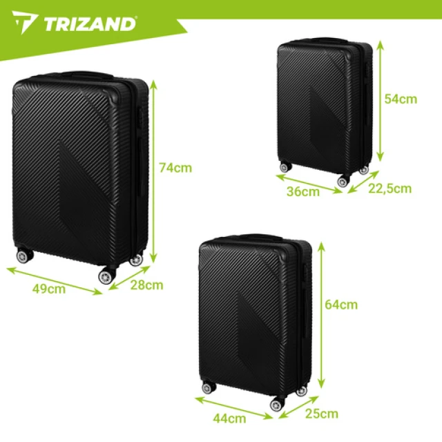Набір валіз Trizand 3 в 1 Black (5900779960336)