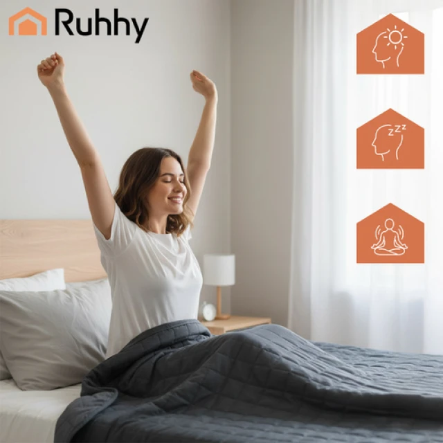 Утяжелена ковдра Ruhhy 200x220 см 10 кг Grey (5900779960497)
