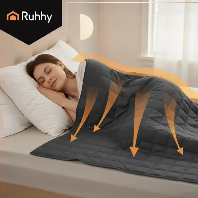 Утяжелена ковдра Ruhhy 200x220 см 10 кг Grey (5900779960497)