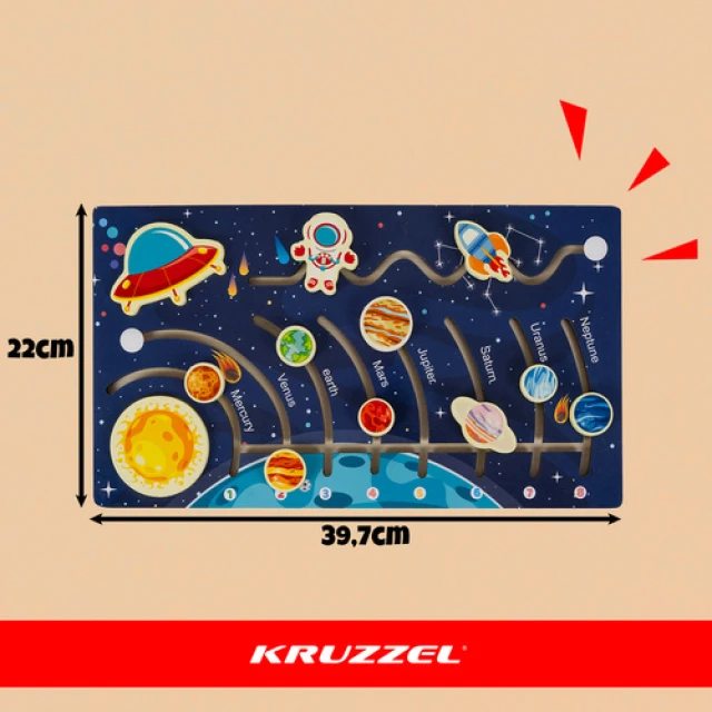 Дерев'яний пазл Сонячна система Kruzzel (5900779960626)