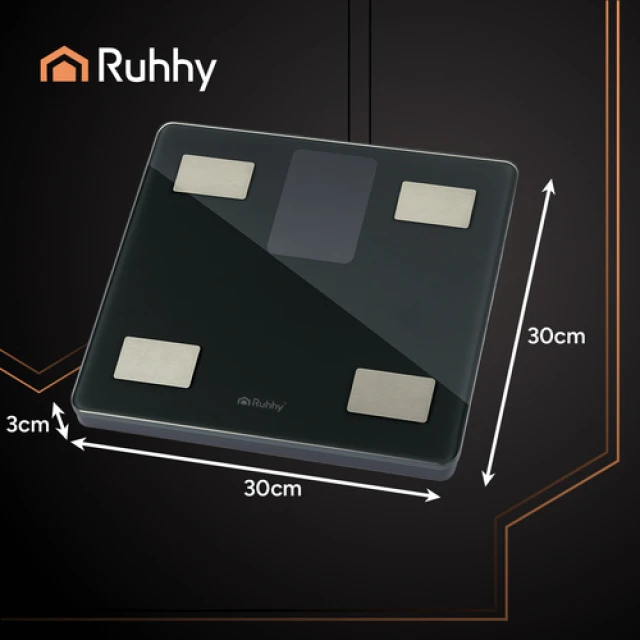 Весы напольные Ruhhy до 226 кг анализ состава тела Black (5900779960718)