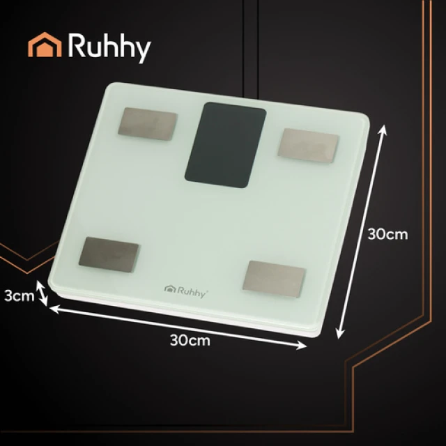 Ваги підлогові Ruhhy до 226 кг аналіз складу тіла White (5900779960725)