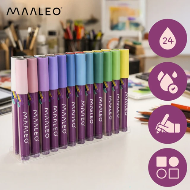 Набір акрилових маркерів Maaleo 24 шт (5900779961043)
