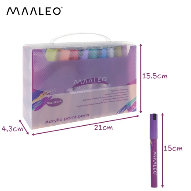 Набір акрилових маркерів Maaleo 24 шт (5900779961043)