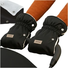 Муфти для коляски подвійні з плюшем Kruzzel 2 шт Black (5900779961067)