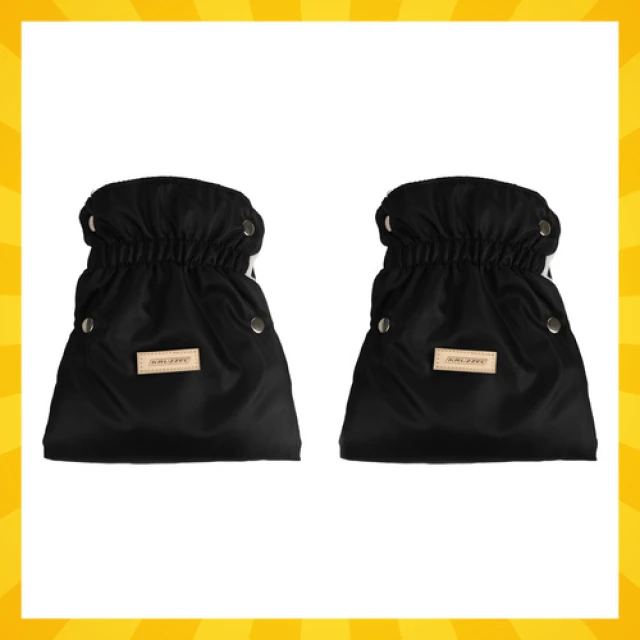 Муфти для коляски подвійні з плюшем Kruzzel 2 шт Black (5900779961067)