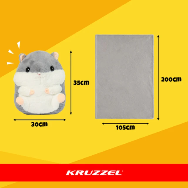 Игрушка-подушка с одеялом Хомяк Kruzzel 2 в 1 105x200 см (5900779961128)