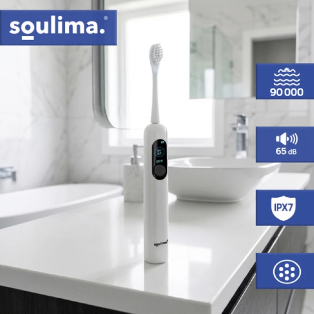 Електрична зубна щітка Soulima X800 90000 об/хв 6 насадок White (5900779961470)