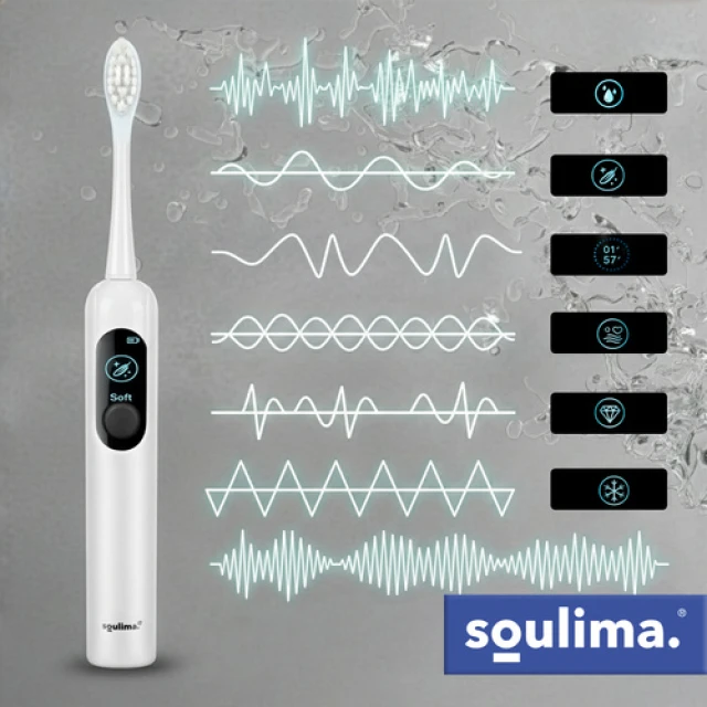 Електрична зубна щітка Soulima X800 90000 об/хв 6 насадок White (5900779961470)